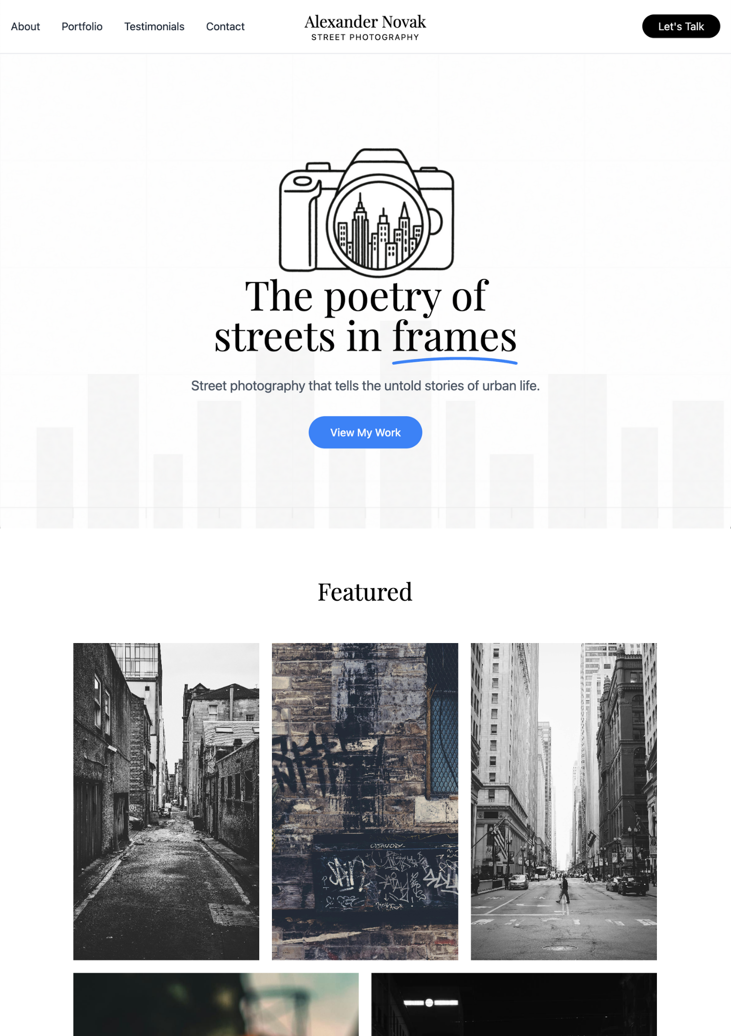 Alexander Novak photography website proof