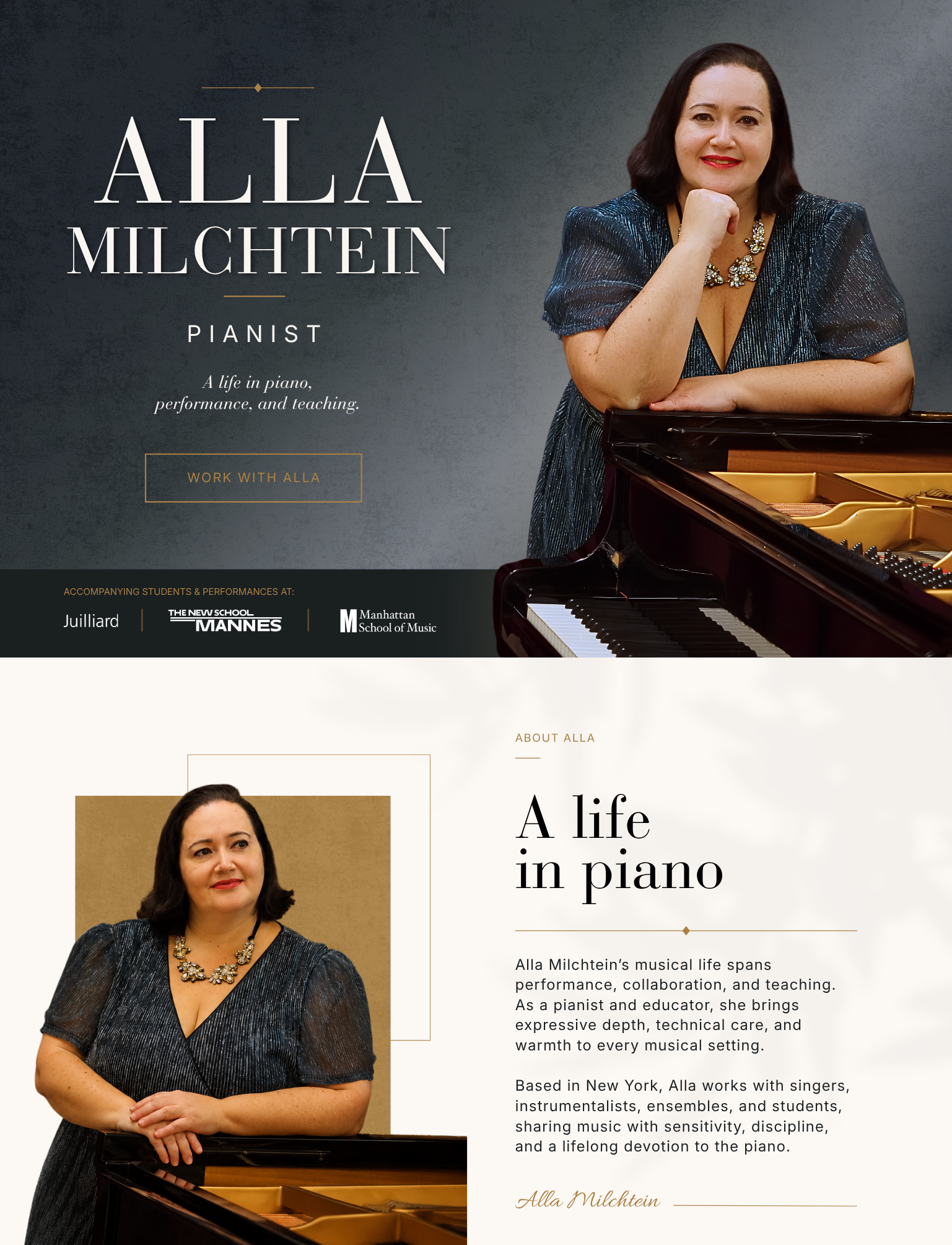 Alla Milchtein website proof example
