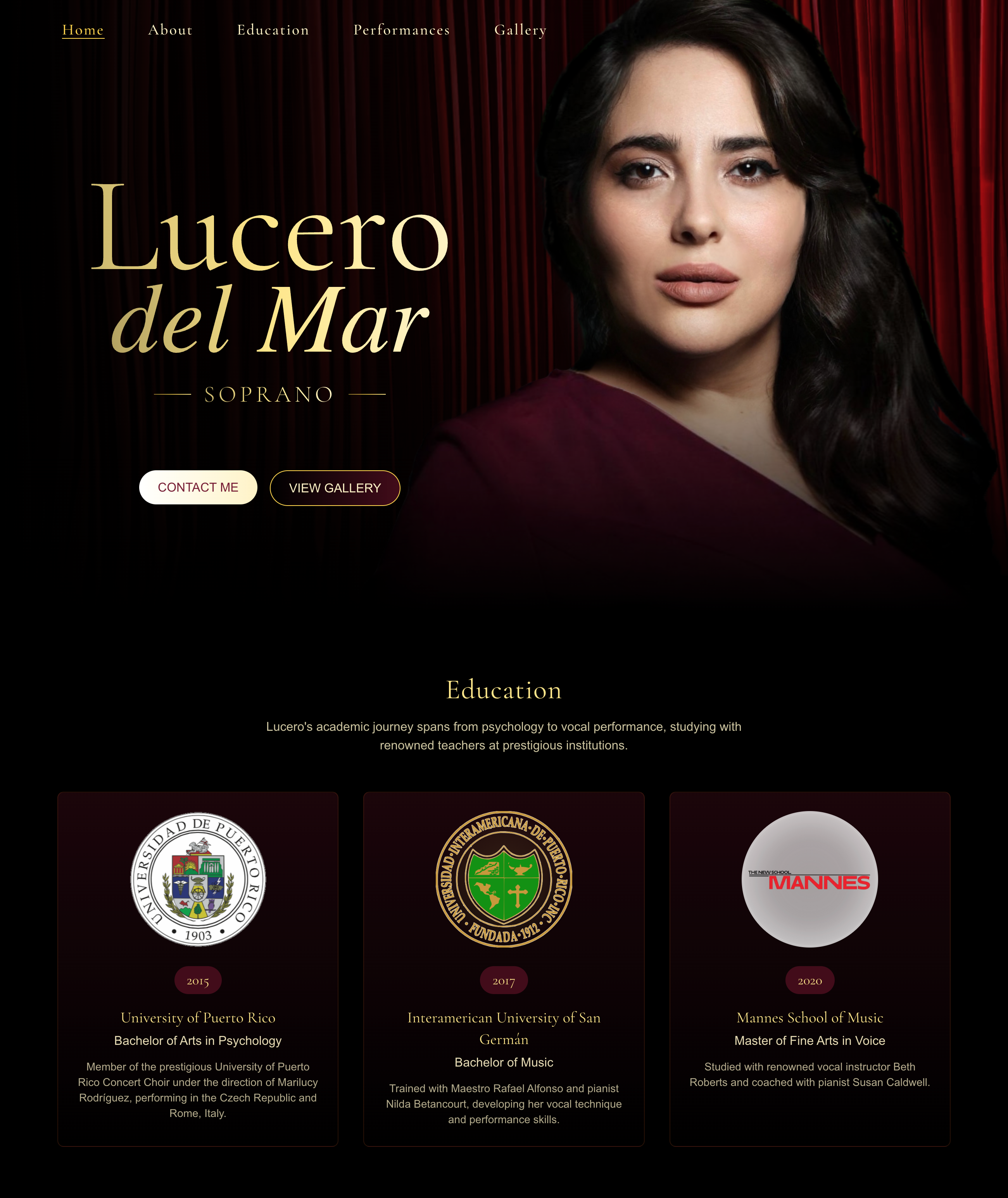 Lucero Del Mar website proof